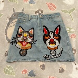 Cat patch skirt